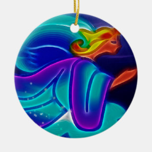 Ornement En Céramique Angel bleu