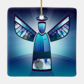 Ornement En Céramique Angel bleu stylisé (Dos)