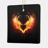 Ornement En Céramique Angel Fire Heart with Wings (Gauche)
