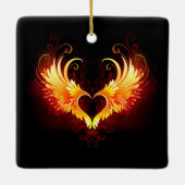 Ornement En Céramique Angel Fire Heart with Wings (Dos)