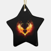 Ornement En Céramique Angel Fire Heart with Wings (Gauche)