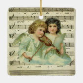 Ornement En Céramique Anges de Noël victoriens Violon et Partition (Dos)