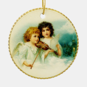 Ornement En Céramique Anges de Noël Vintage
