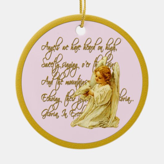 Ornement En Céramique Anges Nous Avons Entendu Sur L'Ornement De Noël (Devant)