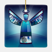 Ornement En Céramique Angle bleu (Dos)