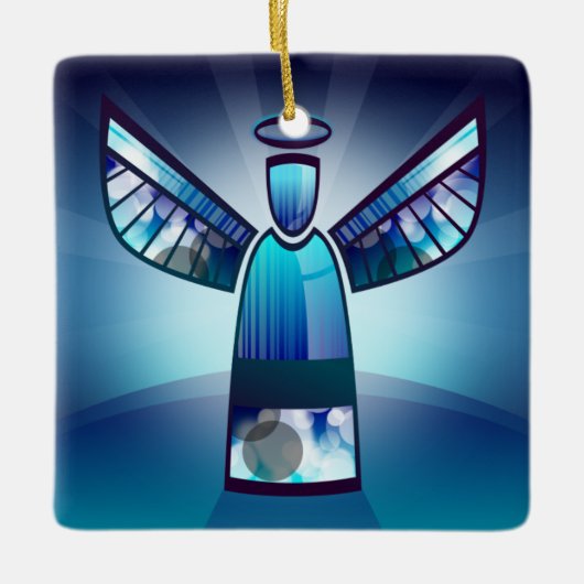 Ornement En Céramique Angle bleu (Devant)