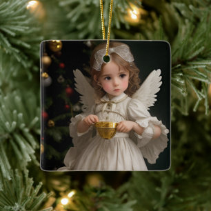 Ornement En Céramique Angle de Noël victorien vintage