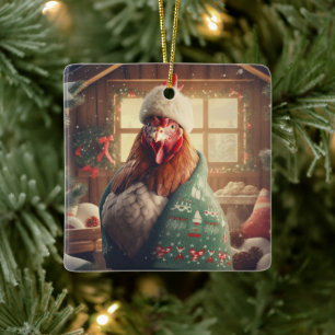 Ornement En Céramique Animal de poule de ferme, Kawaii mignon animal de