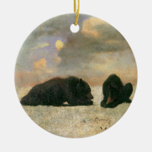 Ornement En Céramique Animaux Vintage, Grizzlis par Albert Bierstadt