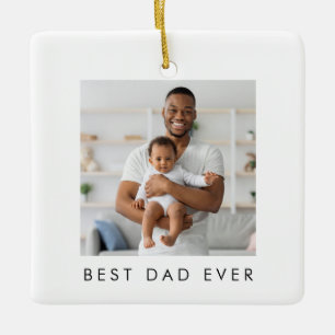 Ornement En Céramique Année de création Meilleur Papa Forever 2 Photos