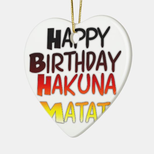 Ornement En Céramique Anniversaire allemand Hakuna Matata Art Imprimer (Gauche)