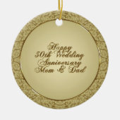 Ornement En Céramique Anniversaire du 50e Mariage (Devant)