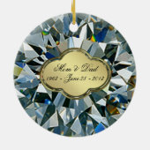 Ornement En Céramique Anniversaire du Mariage d'or (Dos)