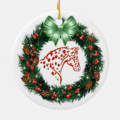 ORNEMENT EN CÉRAMIQUE APPALOOSA ROUGE ET VERT D'ARC VERT (Dos)