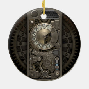 Ornement En Céramique Appareil Steampunk - Téléphone Rotary.