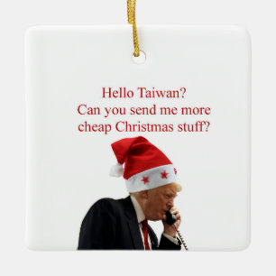 Ornement En Céramique Appel de Noël de Trump à Taïwan