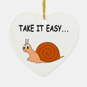Ornement En Céramique Apportez-le facilement mignon escargot de dessin