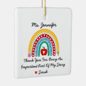 Ornement En Céramique Appréciation de l'enseignant avec message de Merci (Droite)