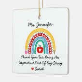 Ornement En Céramique Appréciation de l'enseignant avec message de Merci (Gauche)