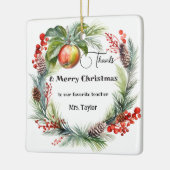 Ornement En Céramique Appréciation des enseignants Merci de Noël (Gauche)