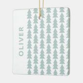 Ornement En Céramique Aqua géométrique moderne bleu sapin de Noël (Gauche)