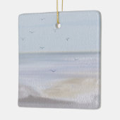 Ornement En Céramique Aquarelle de plage de rivage côtier (Gauche)