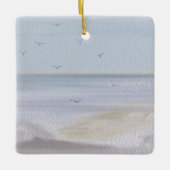 Ornement En Céramique Aquarelle de plage de rivage côtier (Devant)