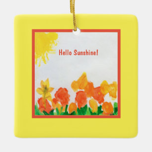Ornement En Céramique Aquarelle solaire Florale