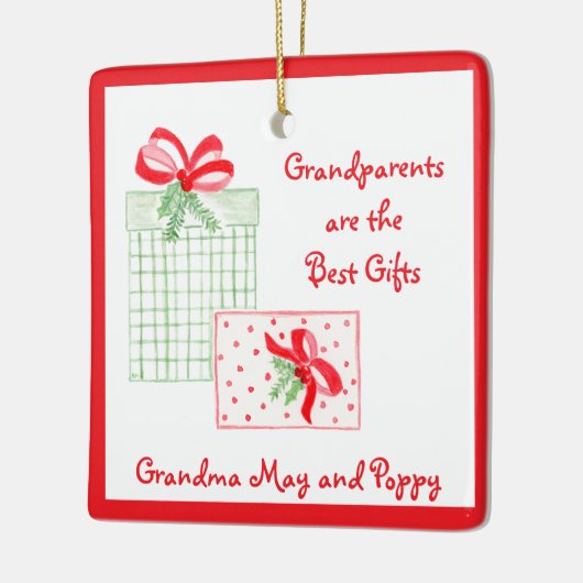 Ornement En Céramique Aquarelle vacances PERSONNALISER grands-parents me (Gauche)