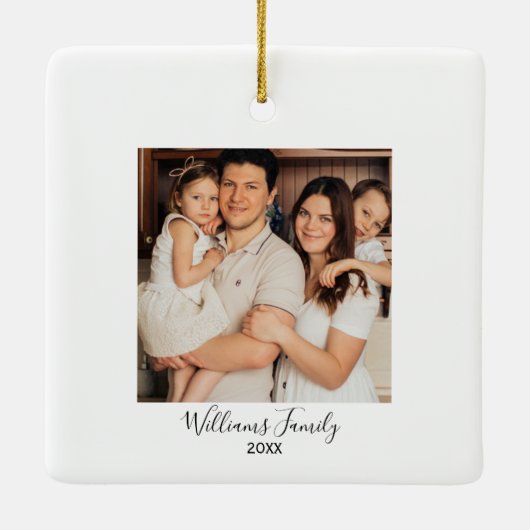 Ornement En Céramique Arbre d'avion de Noël et photo Aviation simple (Dos)