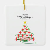 Ornement En Céramique Arbre d'avion de Noël et photo Aviation simple (Devant)