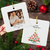 Ornement En Céramique Arbre d'avion de Noël et photo Aviation simple