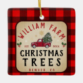 Ornement En Céramique Arbre de Noël Agritourisme Pine Arbres style ferme (Devant)