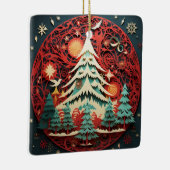 Ornement En Céramique Arbre de Noël coupé en papier (Droite)