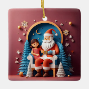 Ornement En Céramique Arbre de Noël en papier stratifié du Père Noël