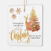 Ornement En Céramique Arbre de Noël et Cerf Bientôt Famille de trois (Gauche)