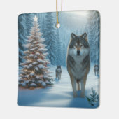 Ornement En Céramique Arbre de Noël et loups (Gauche)
