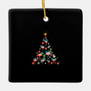 Ornement En Céramique Arbre de Noël Flamant rose drôle