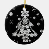 Ornement En Céramique Arbre de Noël & Flocon de neige (Devant)