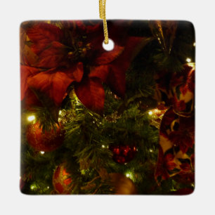 Ornement En Céramique Arbre de Noël marron et or II