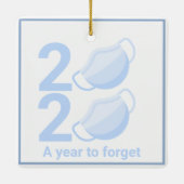 Ornement En Céramique Arbre de Noël personnalisé 2020 en masque pandémiq (Dos)