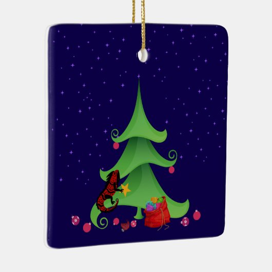 Ornement En Céramique Arbre de Noël Whimsical Iguana Oh (Droite)