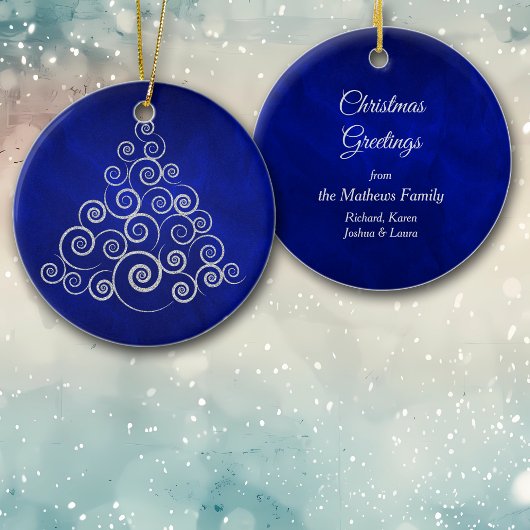 Ornement En Céramique Arbre de vacances Sparkly Silver