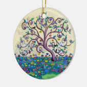 Ornement En Céramique Arbre de vie avec oiseaux (Gauche)