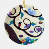 Ornement En Céramique Arbre de vie avec oiseaux (Dos)