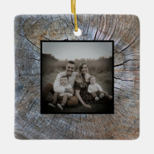 Ornement En Céramique Arbre rustique à anneau d'arbre en bois affaissé