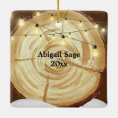 Ornement En Céramique Arbre rustique, Neige, Lumière Noël (Dos)