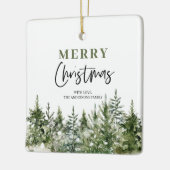 Ornement En Céramique Arbre vert de Noël | Joyeux Noël (Gauche)