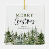 Ornement En Céramique Arbre vert de Noël | Joyeux Noël (Dos)