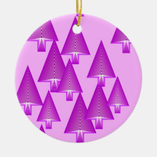 Ornement En Céramique Arbres de Noël métalliques modernes - violet pourp